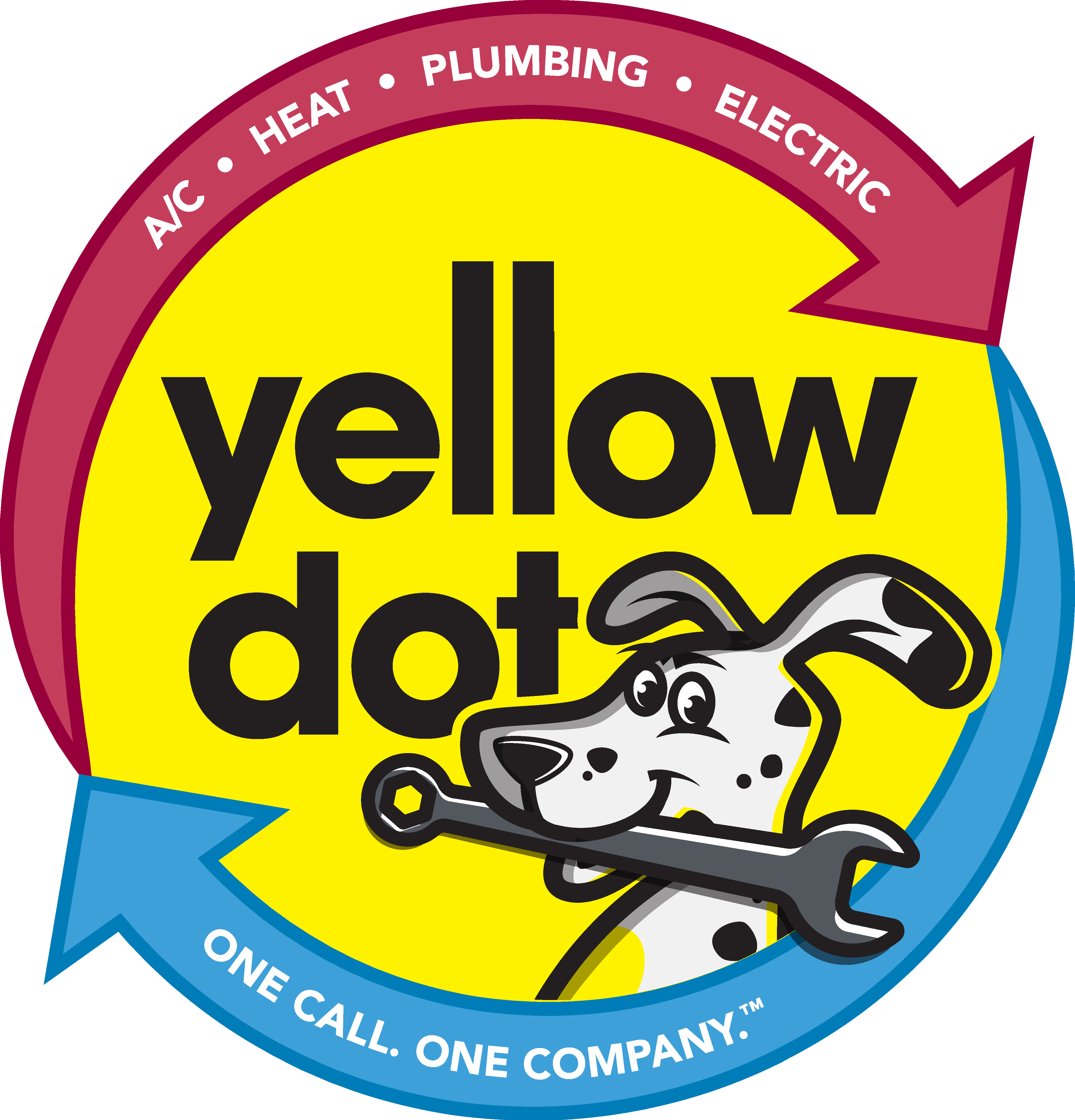 Yellow Dot Heating & Air Conditioning Logo