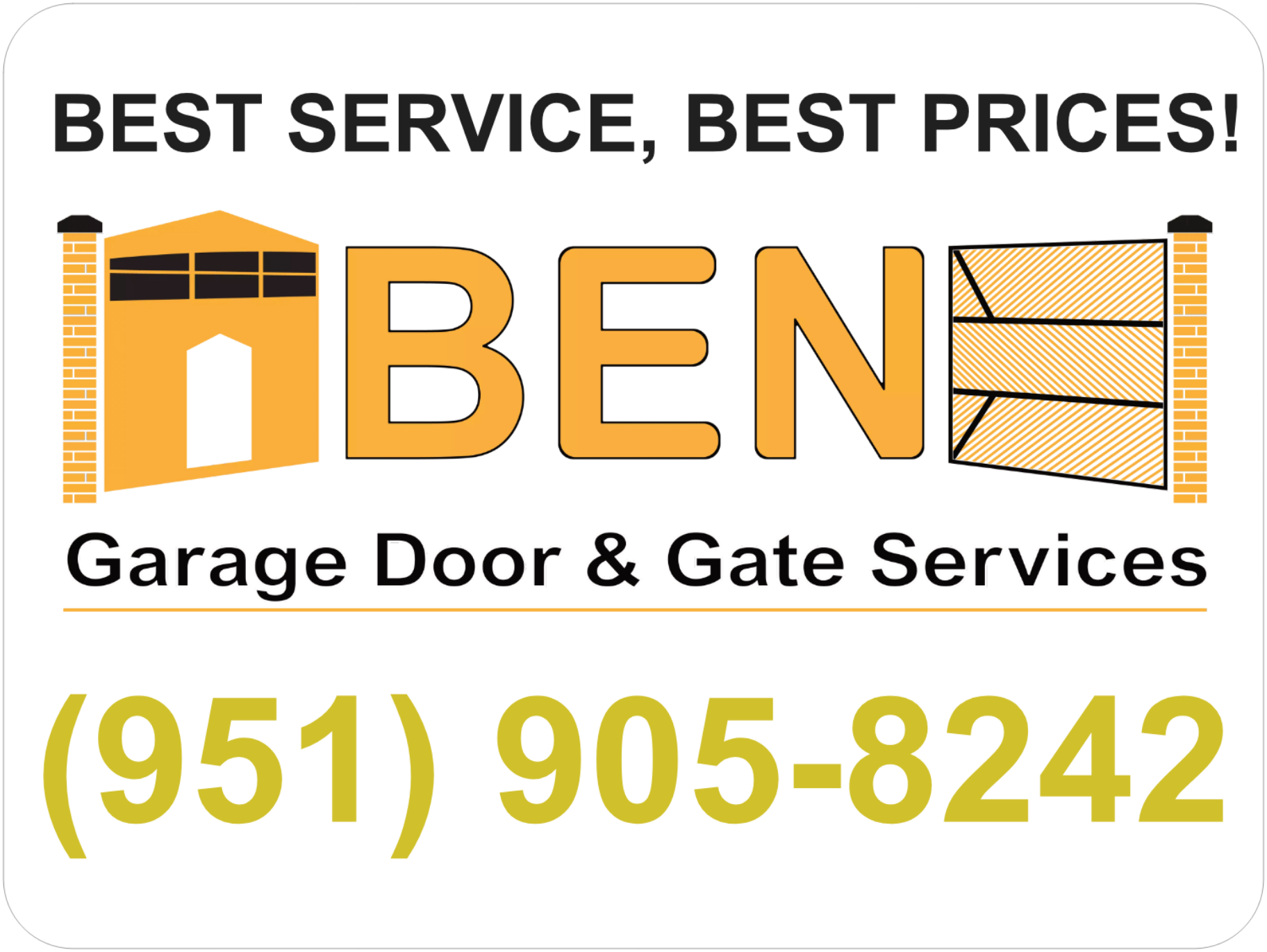 Ben Garage Door and Gate Services, Corp. - Unlicensed Contractor Logo