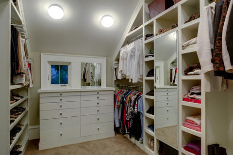 Contemporary Closet with custom closet organization