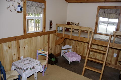 Lodge Kids Room with cane children s chairs
