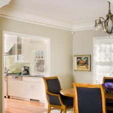 Eclectic Dining Room with dining room table and chairs