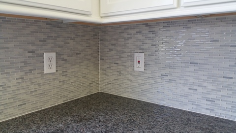 Transitional Library with recessed panel cabinets