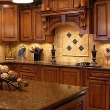 French Country Kitchen with rustic cabinet hardware