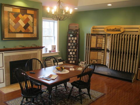Casual / Comfortable Dining Room with wood and black farmhouse table