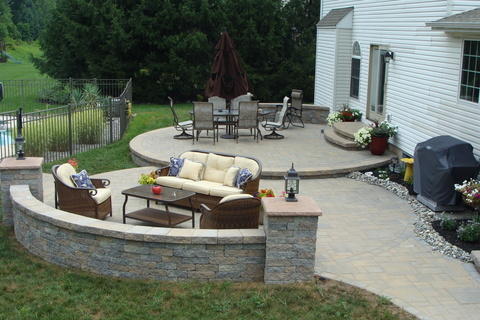 Contemporary Patio with outdoor living space