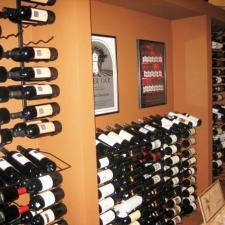 Contemporary Wine Cellar with large wall of wine storage