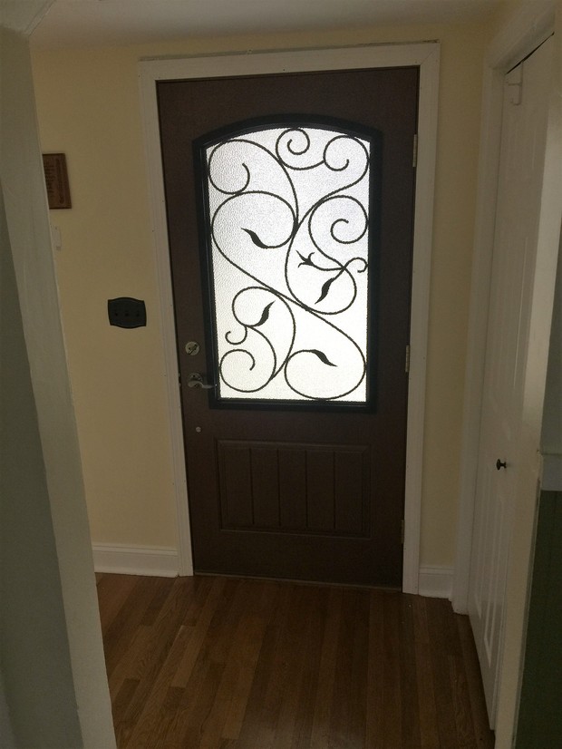 Transitional Entry In Petersham Frosted Glass Door Insert Wood