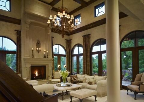 Traditional Living Room with victorian style armchair with wooden claw foot legs