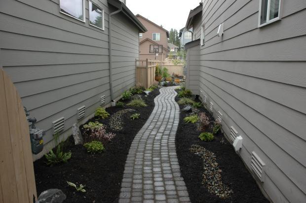 Traditional Walkway In Olympia Light Gray Siding White Framed Traditional Walkway In Olympia Light Gray Siding White Framed Windows By Dreamscapes Landscape Design Llc