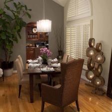 Modern Dining Room with upholstered dining chairs