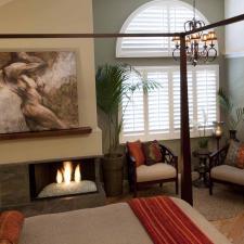 Contemporary Bedroom with contemporary style fire place