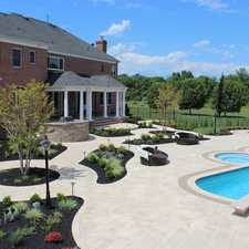 Modern Landscape with custom free form in-ground pool