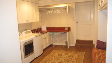 Traditional Entry with mission style cabinet doors