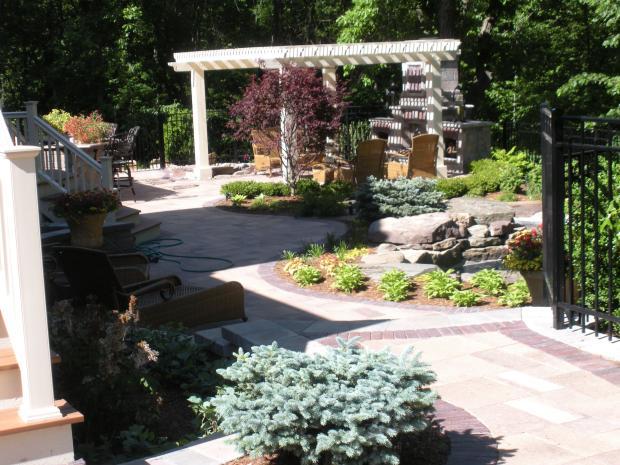 Traditional Patio with wicker outdoor patio furniture