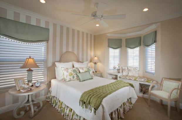 Traditional Bedroom In Palm Desert Striped Walls Charming