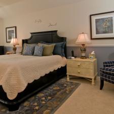 Traditional Bedroom with 2 colors for walls blue and white