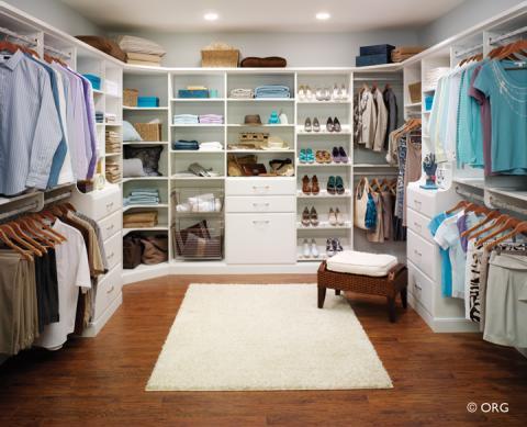 Traditional Closet with custom built closet organization storage