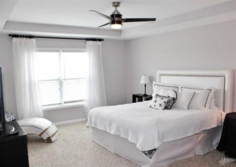 Contemporary Bedroom with modern ceiling fan light