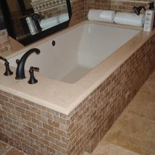 Traditional Master Bathroom with diamond tile accent border