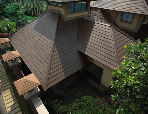 Modern Home Exterior with stepping plank walkway