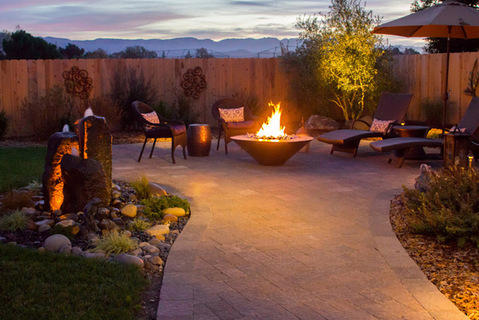 Traditional Patio with outdoor patio chair with cushion