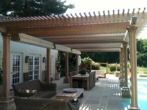 Traditional Patio with outdoor lantern style sconce lighting