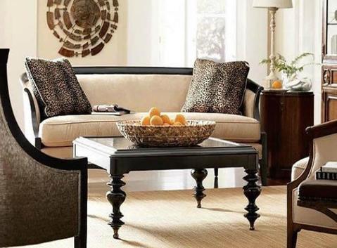 Traditional Living Room with neutral cushion