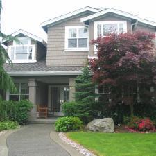 Transitional Landscape with white framed windows and doors