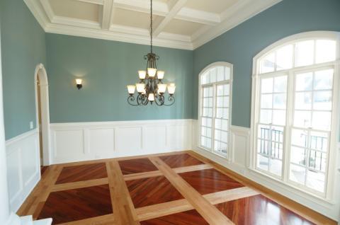 Traditional Dining Room with picture frame molding