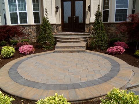 Traditional Patio with cobblestone accent siding