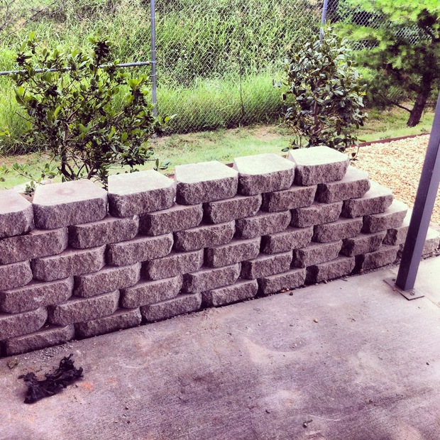 Garden Landscape In Gallatin Concrete Patio Rock Ground Cover Garden Landscape With Stone Brick Pony Wall