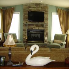 Traditional Living Room with elegant but simple window treatments
