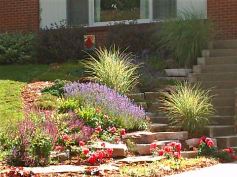 Traditional Landscape with white windows shutters