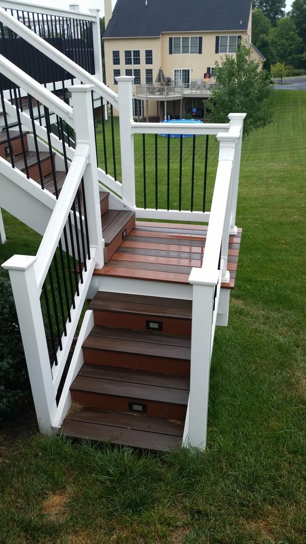 Traditional Deck with brown composite deck