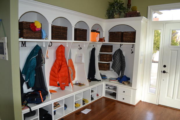 Cape Cod Mud Room with side light windows