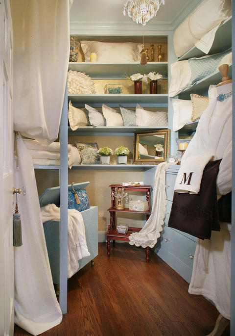 Traditional Closet with crystal chandelier