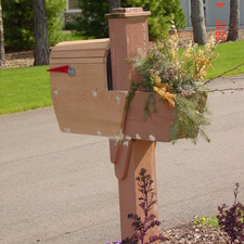 Eclectic Landscape with cedar wrapped post