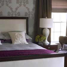 Transitional Bedroom with silk curtains westchester ny
