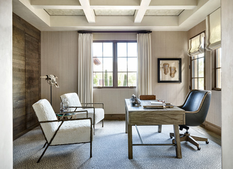 Modern Home Office with roller office chair