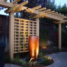 Traditional Patio with stone walk way trim