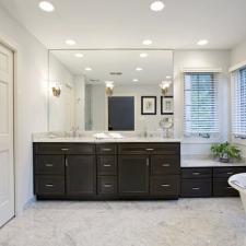 Eclectic Bathroom with tile shower surround