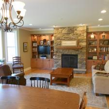 Traditional Living Room with medium wood mission style coffee table