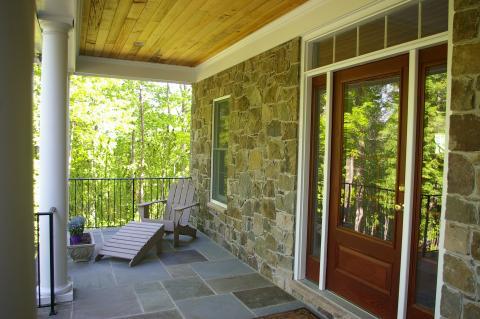 Traditional Patio with patio furniture