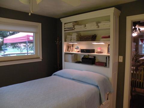 Contemporary Bedroom with built-in bead frame