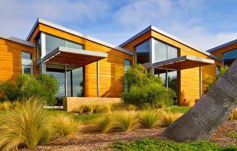 Modern Home Exterior with floor to ceiling window
