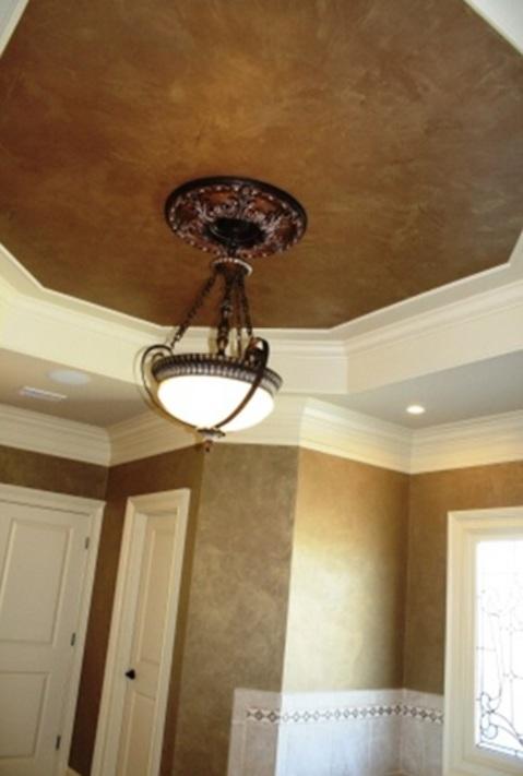 French Bathroom In Dacula Tray Ceiling Faux Painted