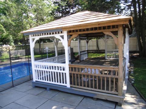 Traditional Gazebo with white painted gazebo