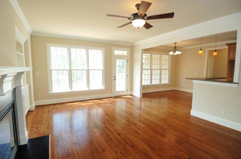 Traditional Living Room with granite counter top