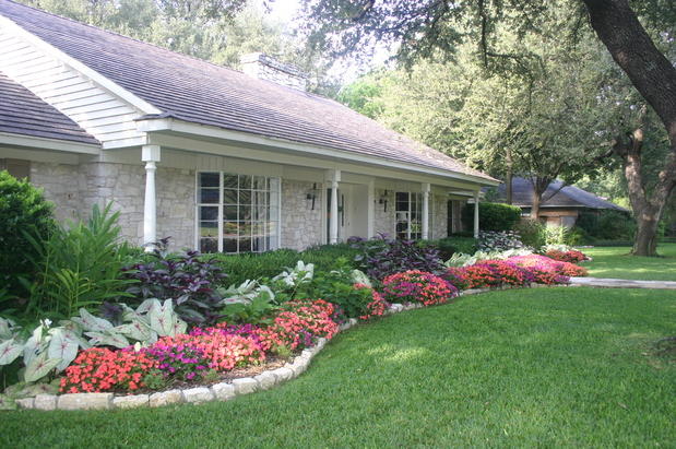 Landscape with layered plantings