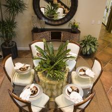 Eclectic Dining Room with white upholstery on chair
